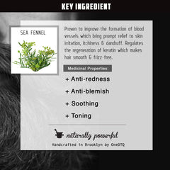 OneDTQ Medicine Man's Itchy Beard Wash natural ingredients visible in a closeup