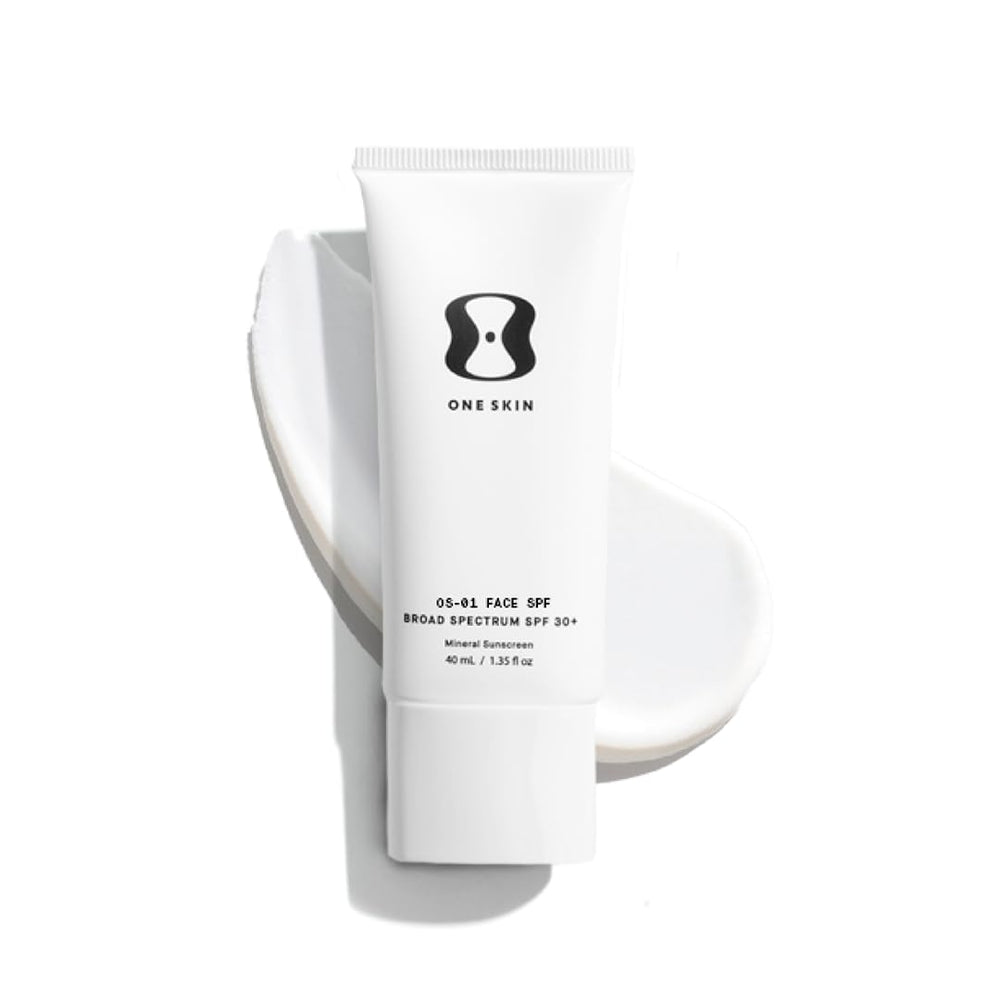 OneSkin FACE SPF OS-01 bottle front showing daily sun protection.