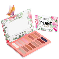 ONLYBETTER vegan nude eyeshadow palette opened shows sleek case and rich pigments for versatile looks.