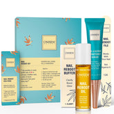 Onsen Secret nail reboot kit packshot with tools for a salon-quality manicure, prepping nails