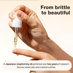 Onsen Secret nails close-up with hydrated cuticles and natural shine