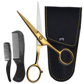 Ontaki brass grooming kit scissors closeup for precise trims