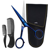 Ontaki facial hair scissors midnight blue 5-inch for precise beard and mustache trimming.