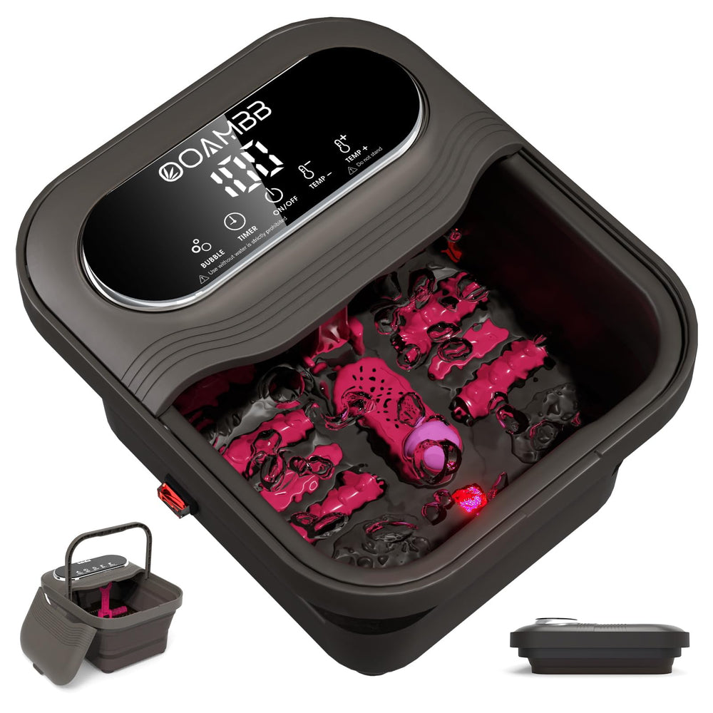 OOAMBB collapsible foot spa with heat and bubble for relaxing at-home foot soak with temperature control
