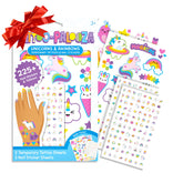 OOLY unicorn tattoos collection on skin for party accents and playtime