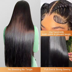 OOVVDA lace-front wig natural hairline close-up shows seamless blend with scalp.