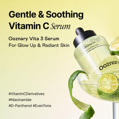 OOZNARY Vita 3 serum dropper application demonstrates easy, clean use.
