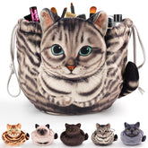 Openhahaha drawstring travel organizer cat pouch for on-the-go cosmetics