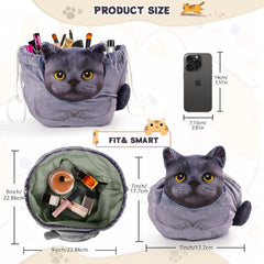 Openhahaha polyester cat makeup bag keeps cosmetics protected and tidy.
