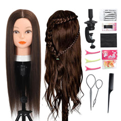 Opini mannequin head with full length hair for realistic styling practice