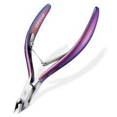 opove x7 rainbow cuticle nippers close-up shows ultra-sharp blades for precise trimming