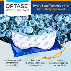 Optase mask used as hot or cold compress for migraine and allergy comfort.