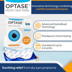 Optase HydroBead technology close-up highlights moisture-absorbing beads for sustained heat.