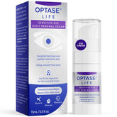 Optase LIFE Sensitive Eye cream tube packaging showing premium hydrating care for delicate eye skin
