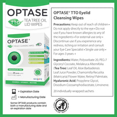 Optase TTO wipes individually wrapped for clean on-the-go eyelid care.