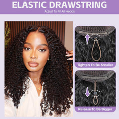 OQHair drawstring glueless cap for quick wear and secure fit.