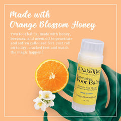 Orange blossom honey scent in The Naked Bee foot balm for pampering feet.