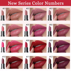 ORANOT 6pc matte lipstick pink swatches provide hydrating color for daytime looks.