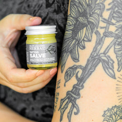 Ora's Tattoo Salve has a balm-like texture with a lighter feel for easy application