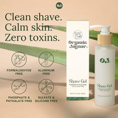 Organic Jaguar aloe chamomile tea tree ingredients close-up benefiting sensitive skin