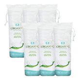 Organyc cotton rounds soft texture closeup for gentle facial care.
