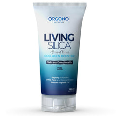 Orgono Living Silica gel bottle for potential skin hydration and joint support.