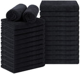 Orighty black salon towel pack 24 16x29 for fast moisture absorption