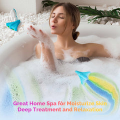 ORIGLAM space-rocket-bath-bomb-blue-foam demonstrates engaging tub bubbles.