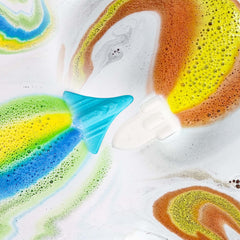 ORIGLAM space-rocket-bath-bombs-unwrapping shows easy-to-open package for kids.