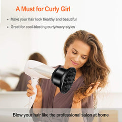 Orista Finds hair diffuser wide opening enables quick, secure attachment.