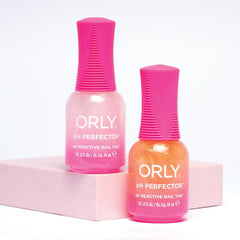 Orly pH Perfector Cool Blush swirl demonstrates cool pink tint with silver shimmer.