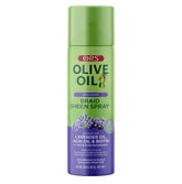 ORS Olive Oil Braidzone spray bottle highlights lavender for daily moisture and natural shine.