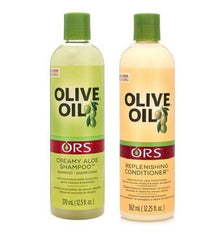 ORS Olive Oil Creamy Aloe Shampoo bottle — creamy cleansing for hydration