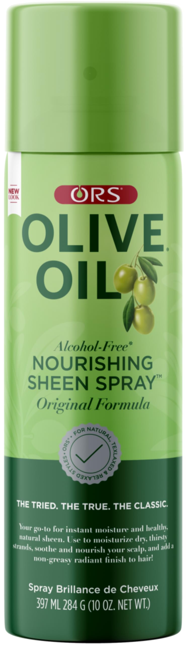 ORS Olive Oil Nourishing Sheen Spray bottle mist for shiny, lightweight hair