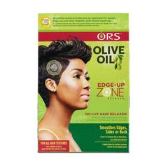 ORS Olive Oil Zone Relaxer Kit packaged for easy home use and styling prep.