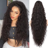 ORSUNCER claw-long-wavy ponytail clip black brown for secure daily wear.