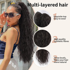 ORSUNCER drawstring ponytail long-wavy 30in for versatile styling.