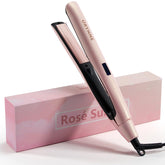 ORYNNE hair straighteners 3D ceramic plates closeup showing frizz-free smoothness.