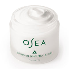 Osea advanced-protection-face-cream-jar-closeup highlights smooth application and barrier support.