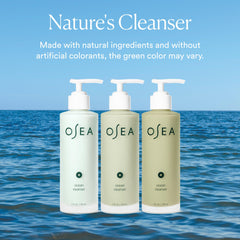 OSEA Ocean Cleanser poured into hand for a gentle morning ritual