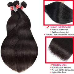 Oshiney Brazilian virgin straight hair weave three bundles shows durable double machine weft.