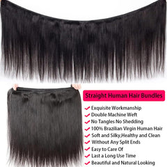 Oshiney straight bundles 95-105g each illustrate versatile styling options.