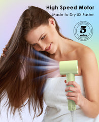 OSOU hair dryer 110k brushless motor shows powerful airflow for quick drying