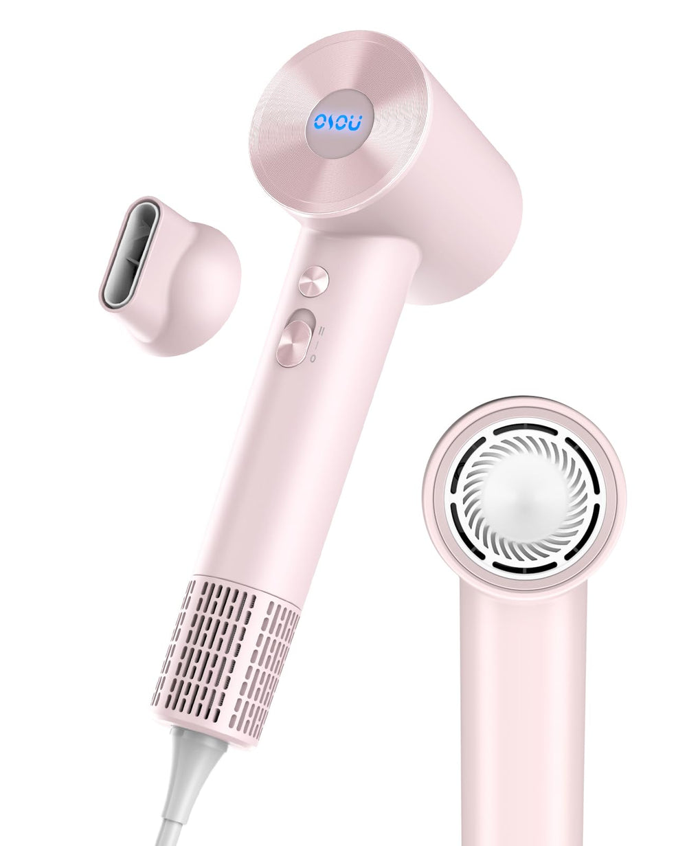 OSOU Hair Dryer front view shows compact, travel-ready design for quick styling.