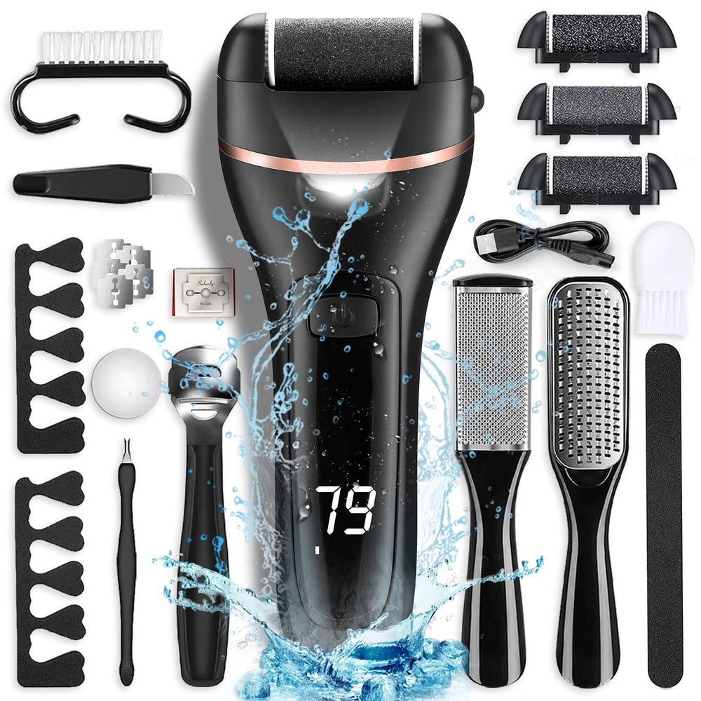 OTAZWA electric foot callus remover with 21 tools for at-home pedicures.