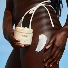 OUAI Cupuaçu butter image emphasizes whipped consistency for long-lasting moisture.