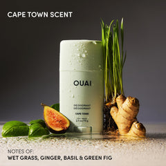 OUAI Cape Town deodorant packaging showing clean aluminum-free formula