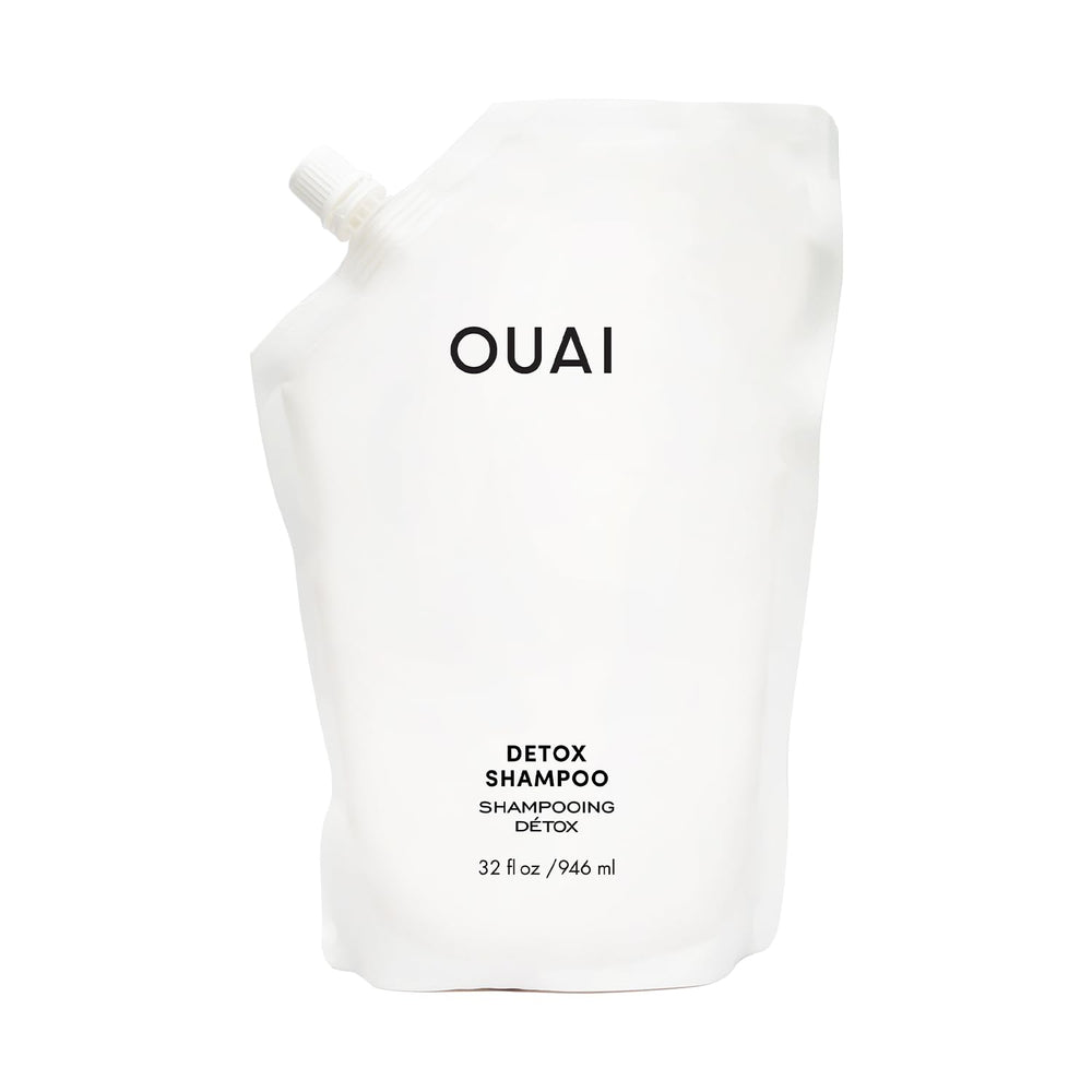 OUAI Detox Shampoo Refill bottle front showing 32 oz size and clarifying action