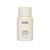 OUAI fine hair conditioner travel-size bottle closeup showing lightweight hydration