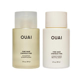 OUAI Fine Shampoo bottle boosts volume for fine hair.